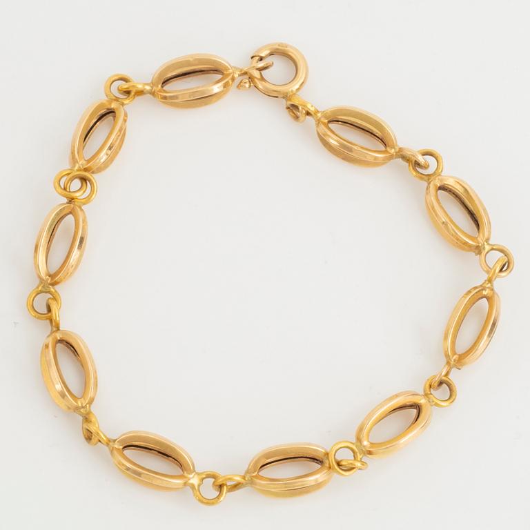 ARMBAND och HALSBAND, 18K guld, fantasilänk.