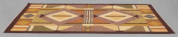 Kerstin Persson, A CARPET, flat weave, ca 277 x 184 cm, a woven signature KP, an embroidered signature AÖ.