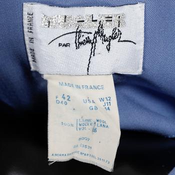THIERRY MUGLER, a powder blue wool dress, 1980s.