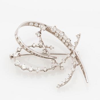 Brosch 18K vitguld och diamanter ca 1,50 ct.