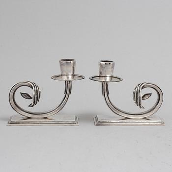 REY URBAN, A pair of silver candlesticks, maker's mark Rey Urban, Stockholm, 1952.