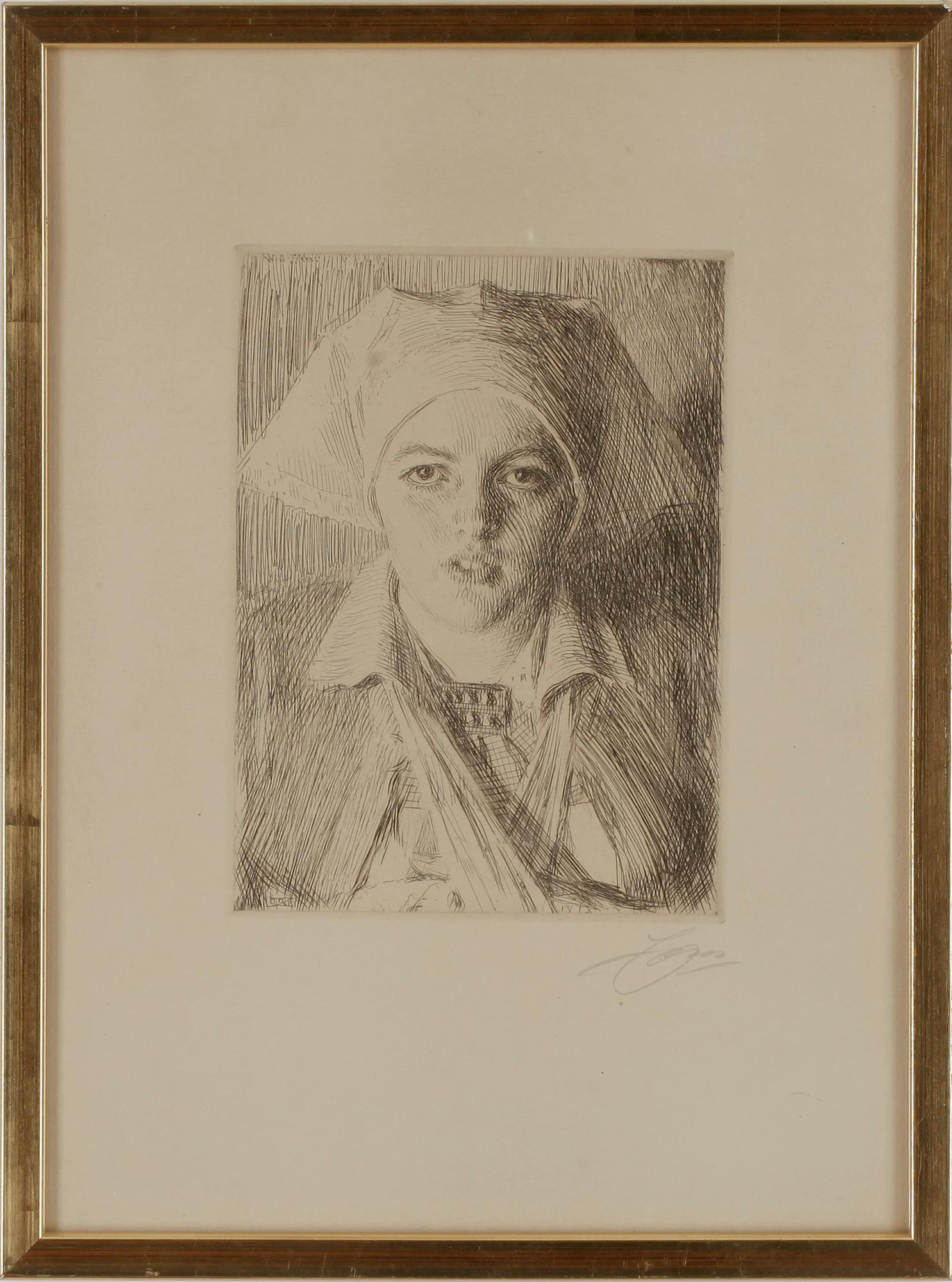 ANDERS ZORN, Etsning, signerad.