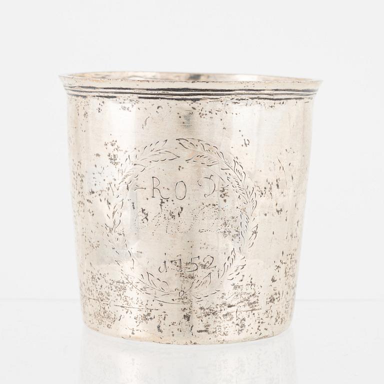An 18th Century Silver Beaker.