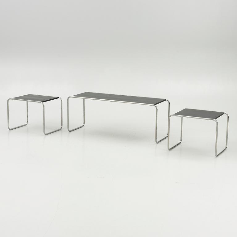 Coffee table and a pair of side tables, Thonet,.