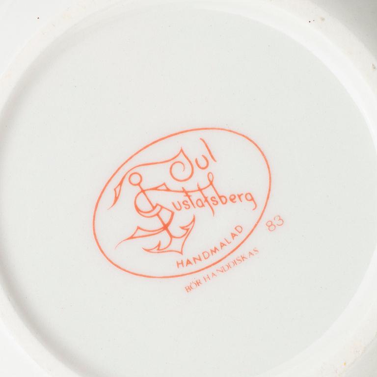 GUSTAVSBERG, servisdelar, 11 st, flintgods, "God Jul", 1900-talets slut.