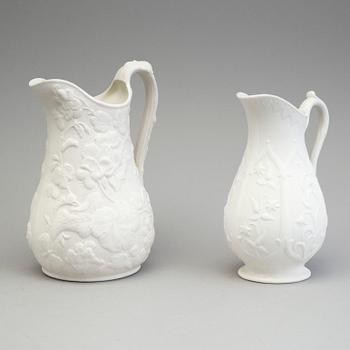 FIVE SIMILAR PARIAN JUGS, Gustafsberg, second half of the 19th century.