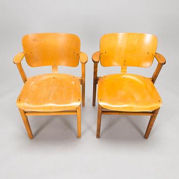 Ilmari Tapiovaara, four late 1940's 'Domus' chairs for Keravan Puutoellisuus, Finland.