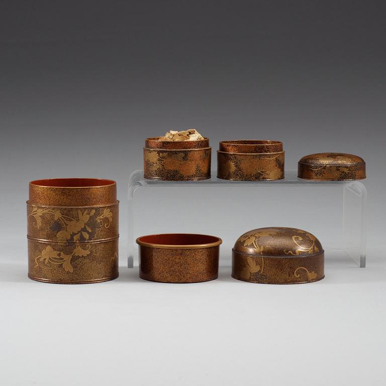 A set of three Japanse lacquer boxe, period of Meiji (1868-1912).