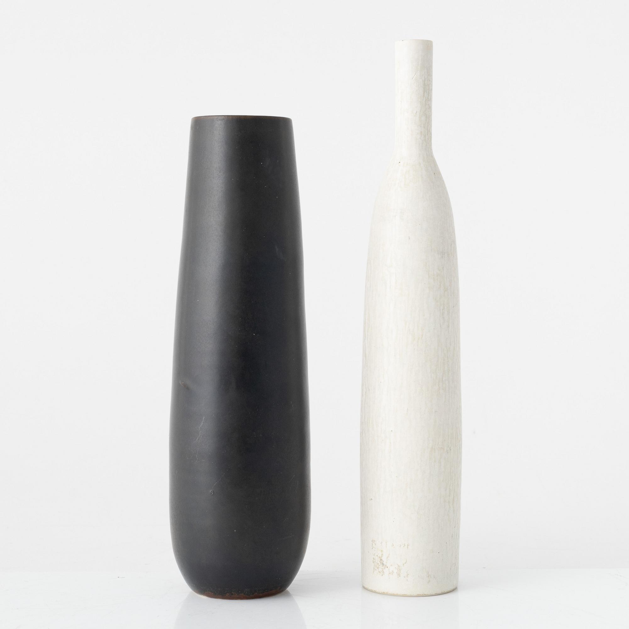 Carl-Harry Stålhane, two stoneware vases, Rörstrand, Sweden 1950-60s.