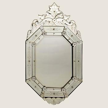 Mirror in Venetian style, late 19th century.