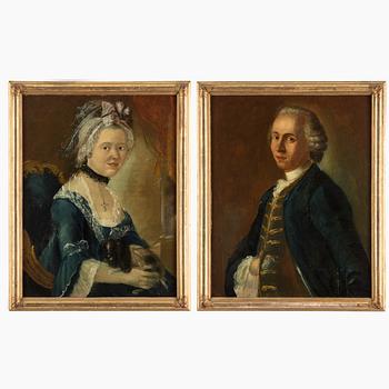 ANDERS BERGIUS, attributed, oil on canvas mounted on board, a pair.
