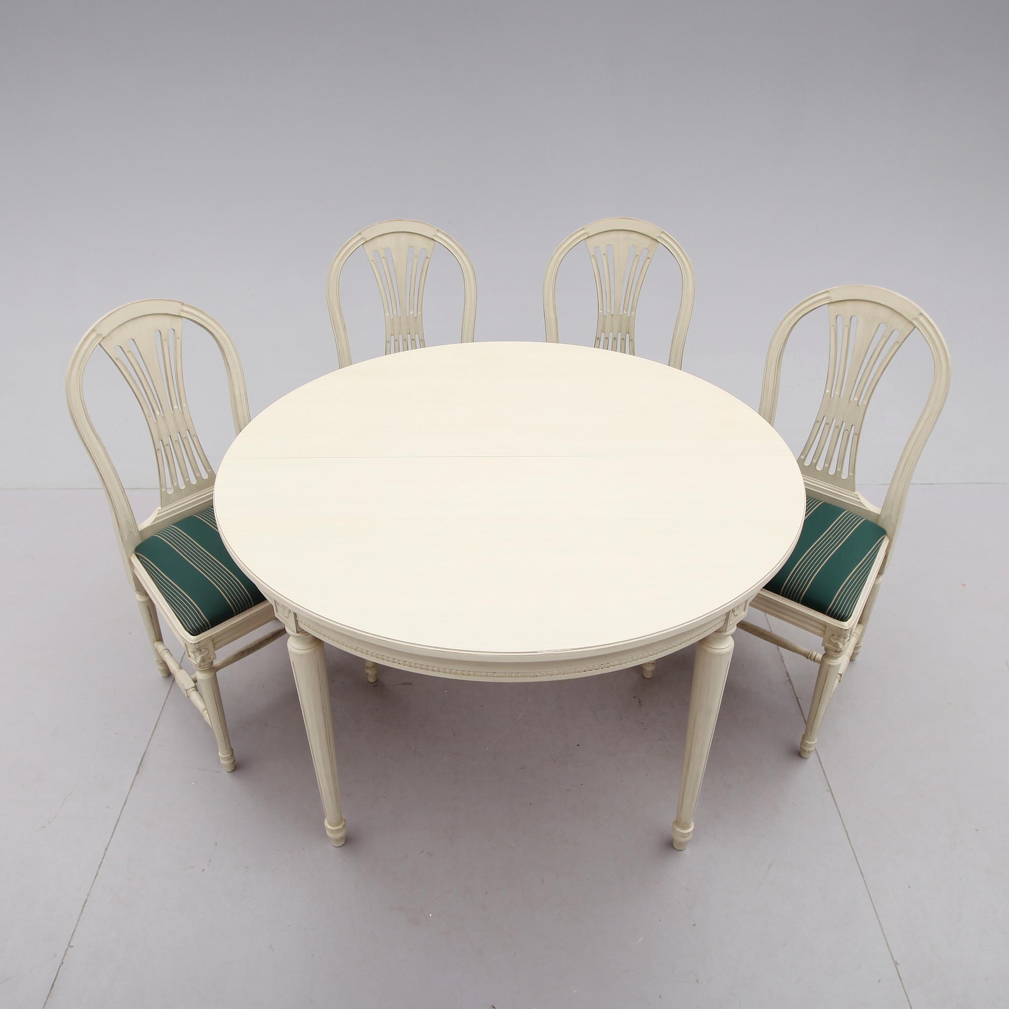 MATGRUPP, 5 delar, gustaviansk stil, 1900-talets slut.
