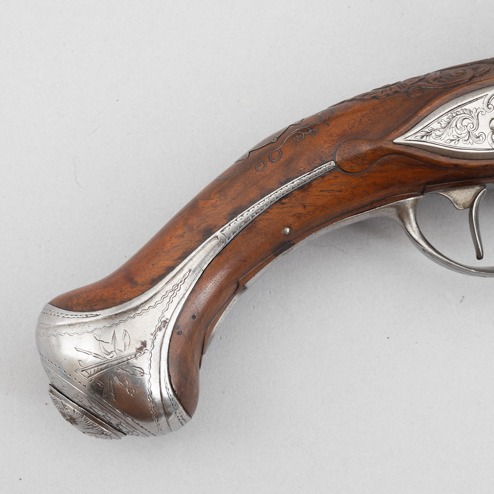 Flintlock pistols, a pair, Franciscus Hillbert Strasbourg (active 1738-1784).