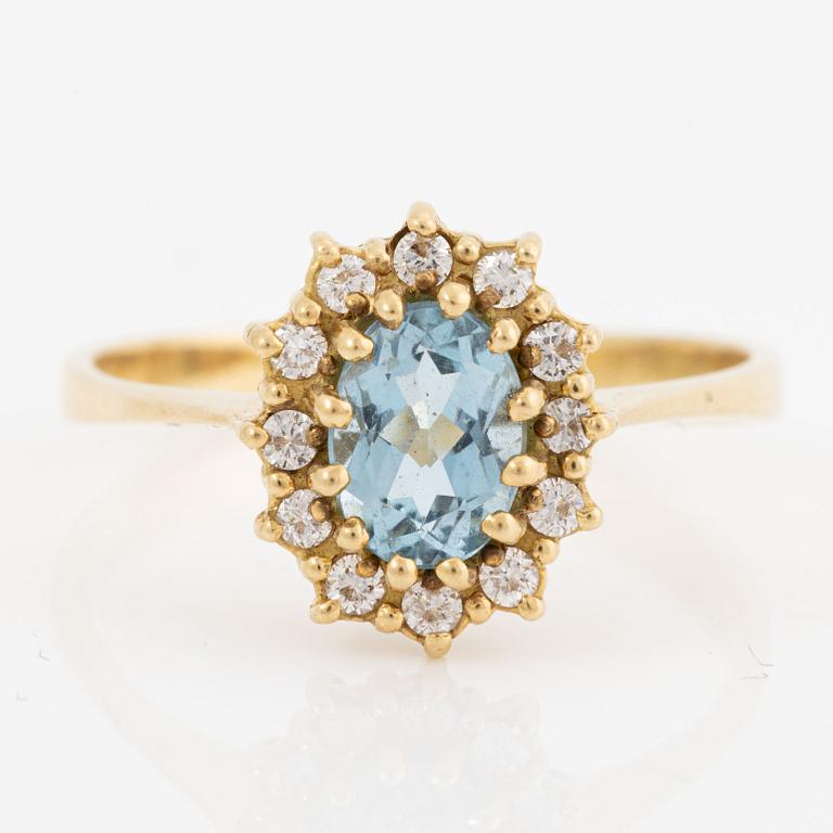 Ring, H.Stern, 18K guld med akvamarin och briljantslipade diamanter.