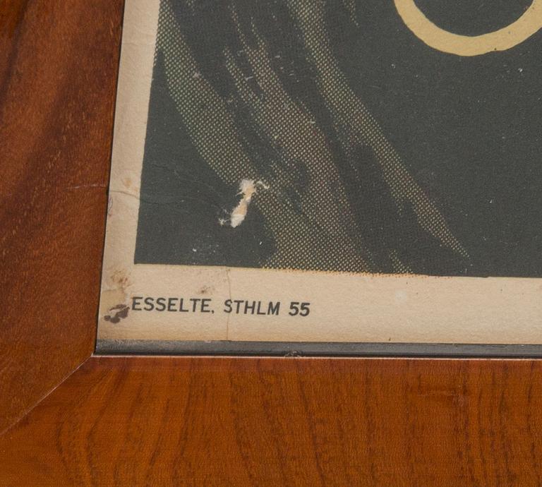 JOHN SJÖSVÄRD, litografisk affisch, märkt Esselte Sthlm 55 i trycket.