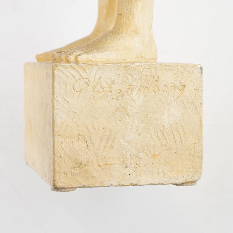 Olof Ahlberg. Skulpturer, 2 st. Signerade, gips.