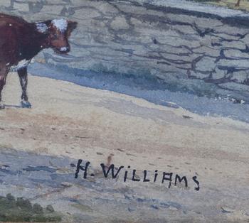 OKÄND KONSTNÄR, akvarell. England, bär signerad H Williams. 1800-tal.