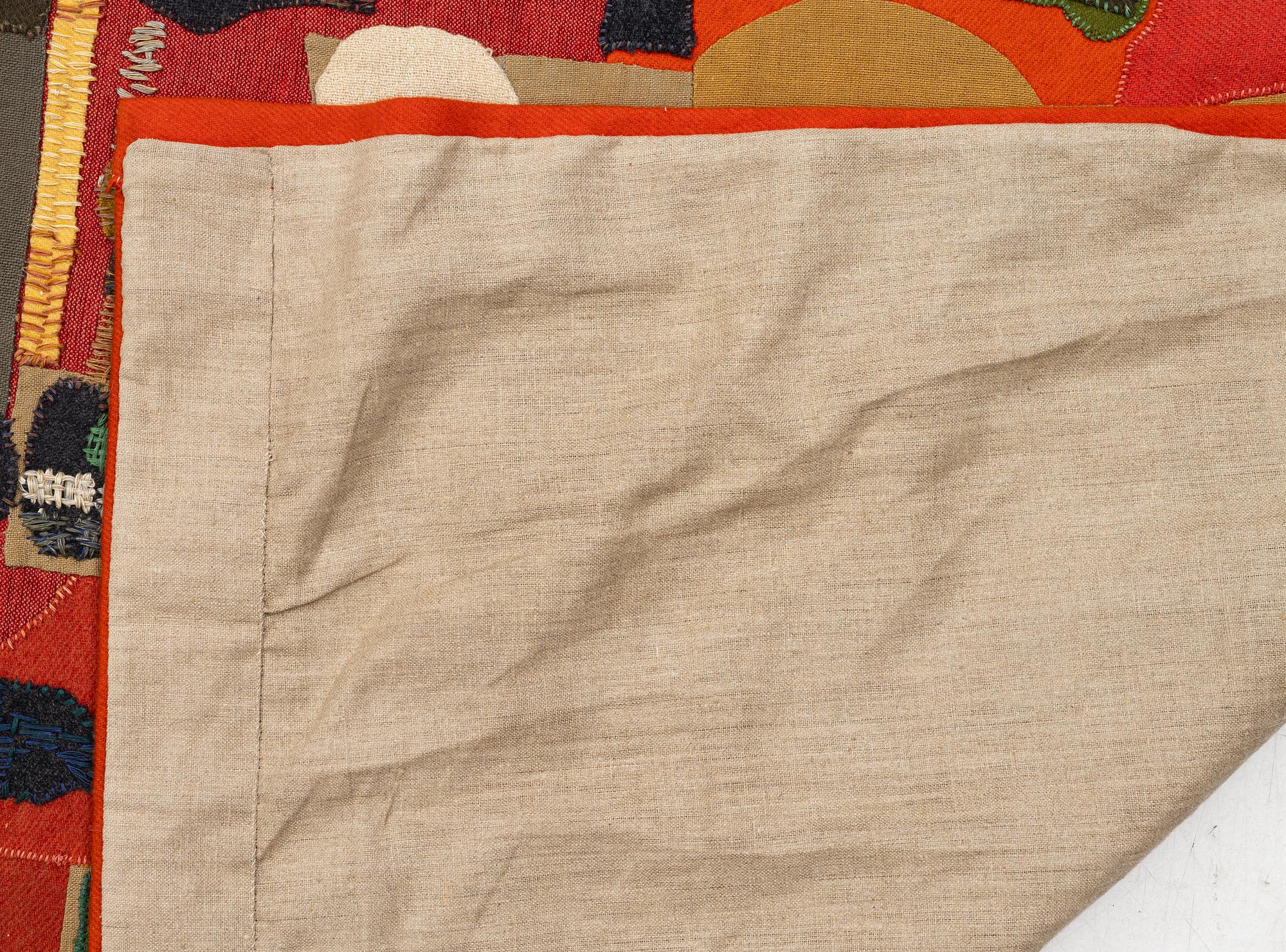 Sten Kauppi, a  tapestry, appliqué work in wool, c. 270 x 180 cm signed.