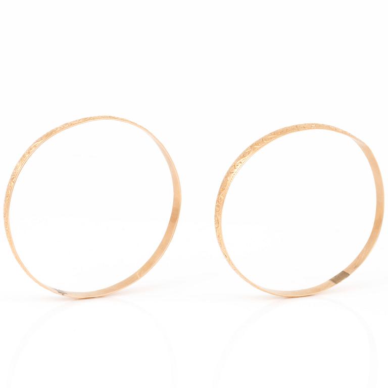 ARMRINGAR, 2 st, 14k guld.