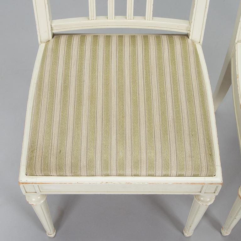 Chairs, 6 pcs, Gustavian style, later half of the 20th century.