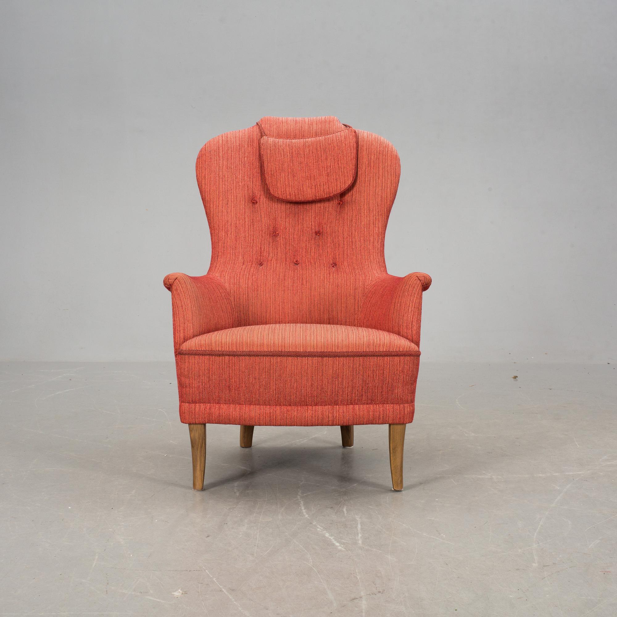 FÅTÖLJ, "Farmor", Carl Malmsten, AB O.H. Sjögren, Tranås, 1900-talets andra hälft.