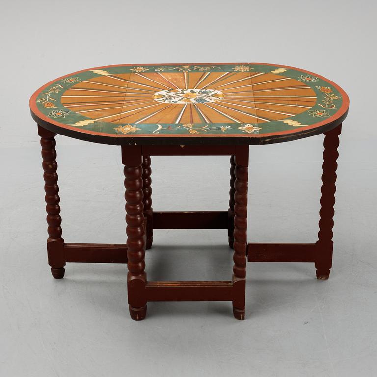 A painted Baroque style gate-leg table, early 20th Century.