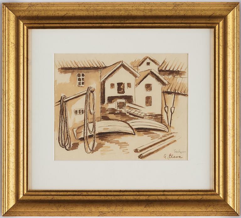 AGNES CLEVE, ink. Signed.