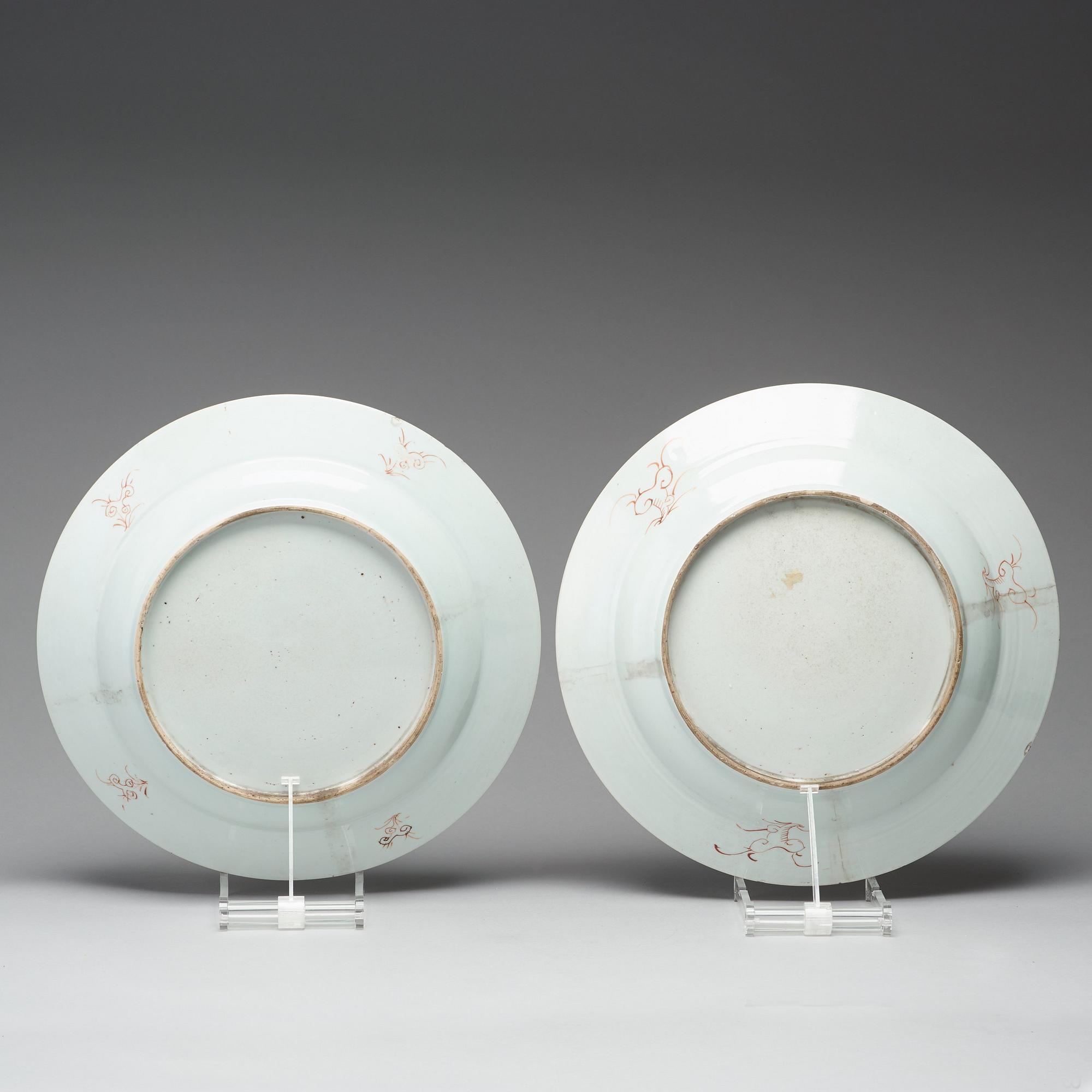 FAT, ett par, kompaniporslin. Qingdynastin, Qianlong (1736-95).