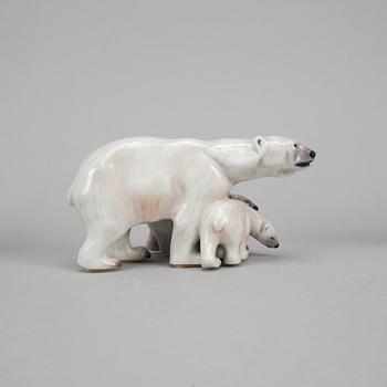 Dahl Jensen, three porcelain polar bears, Denmark.