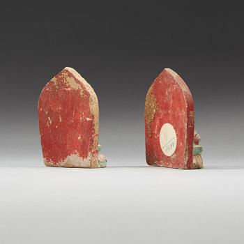 Two clay tsa-tsas, Tibet, 18/19th Century.