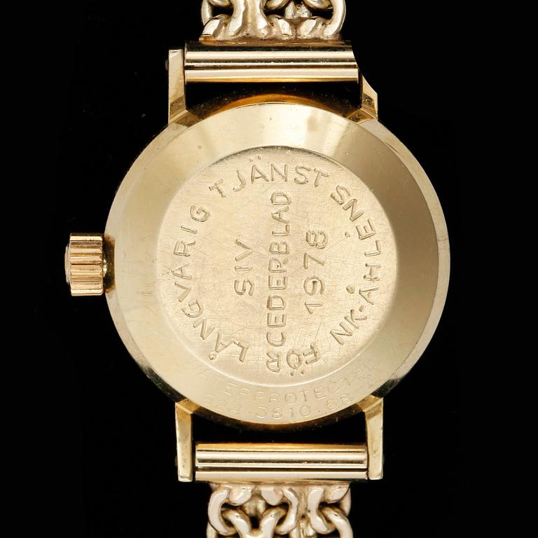 ARMBANDSUR, dam, Certina, 18k guld, 1970-tal. Vikt ca 34,9 gram.