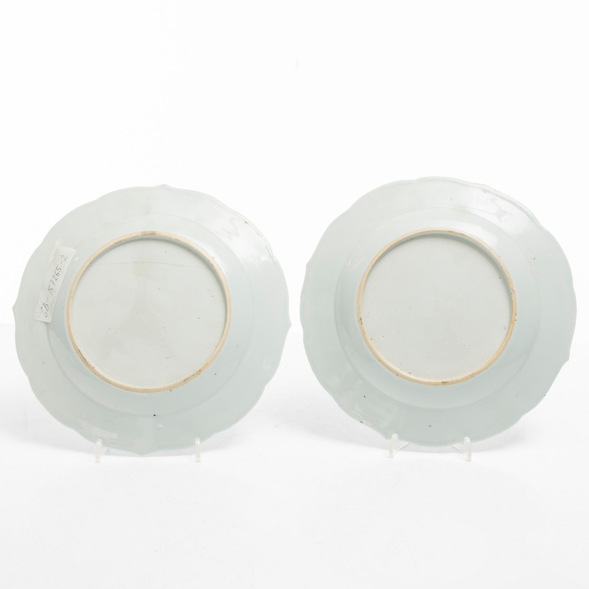 Tallrikar, 4 st, porslin, Kina, 1700/1800-tal.