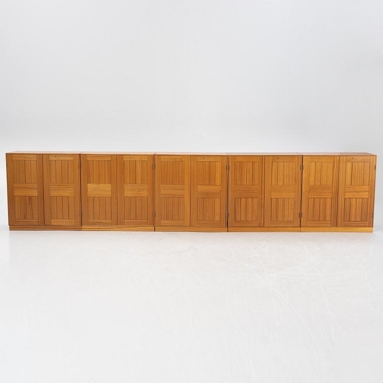 Mogens Koch, five 'Byggereolen' cabinets, Rud Rasmussens Snedkerier, Denmark, second half of the 20th century.