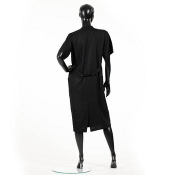 AGNÈS B, a black linen dress.