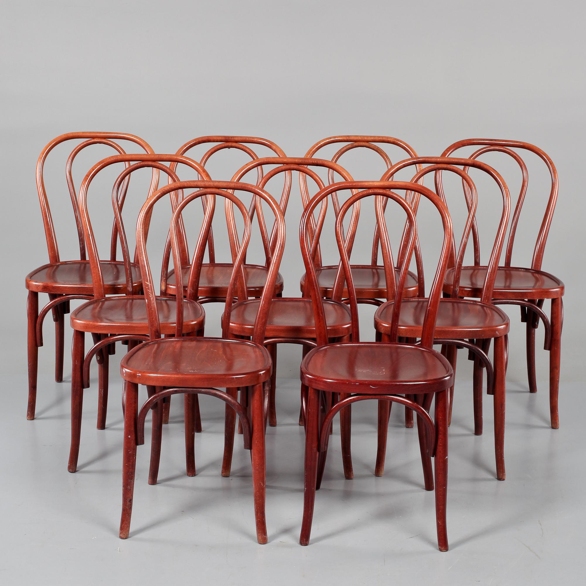 STOLAR, 9 st, Thonet-typ, 1900-talets andra hälft.