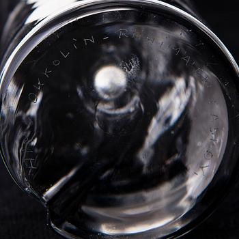 Aimo Okkolin, LASIVEISTOS, "Kurjenmiekka", signeerattu Aimo Okkolin, Riihimäen Lasi Oy.