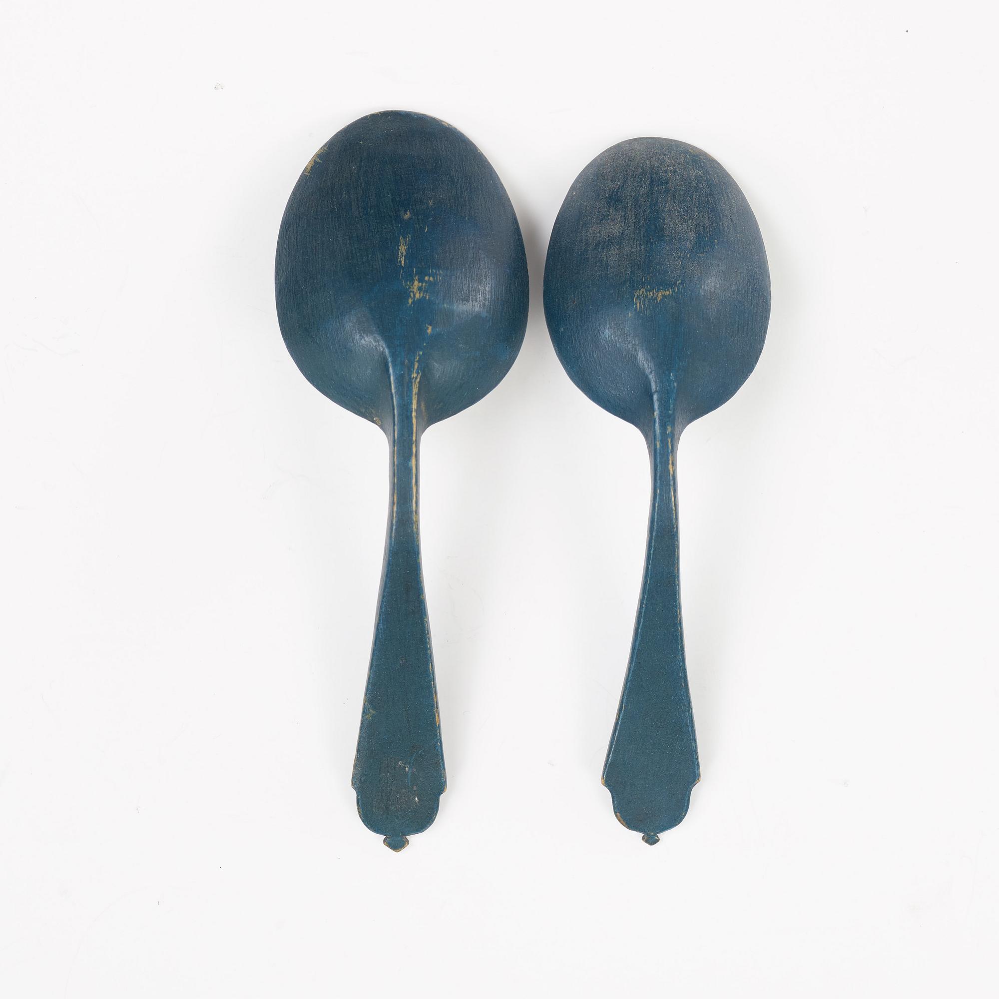 two swedish wooden spoons from the 19th century.