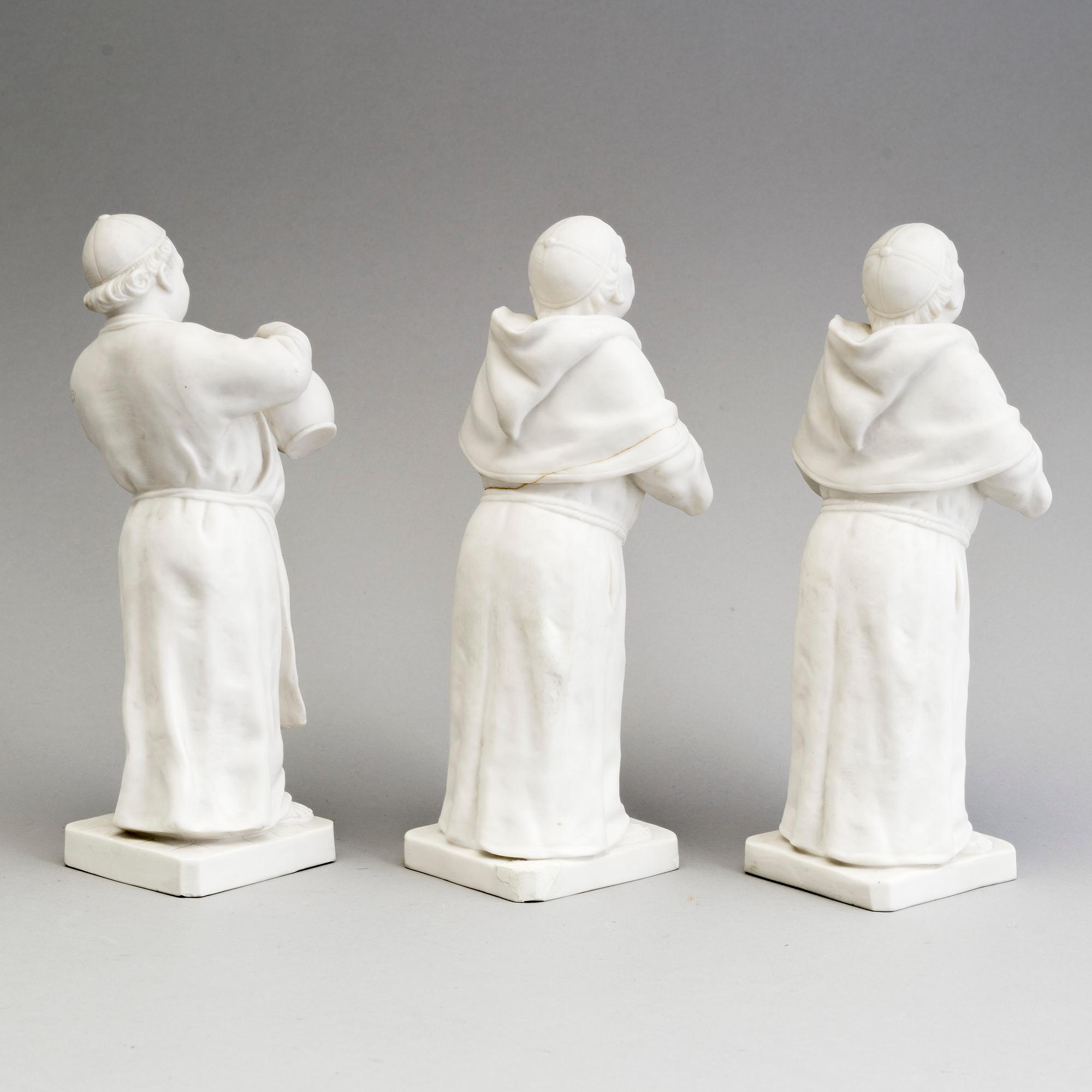 THREE PARIAN FIGURES (2+1), Gustrafsberg 1896.
