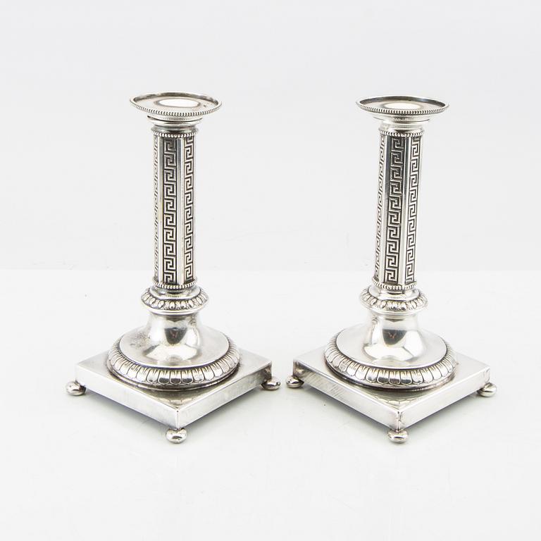 Bernard Hertz candlesticks, a pair, NS signed, circa 1900.