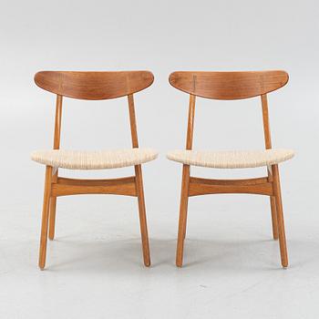 Hans J. Wegner, stolar, 5 st, modell "CH-30", Carl Hansen & Son, Odense, Danmark.