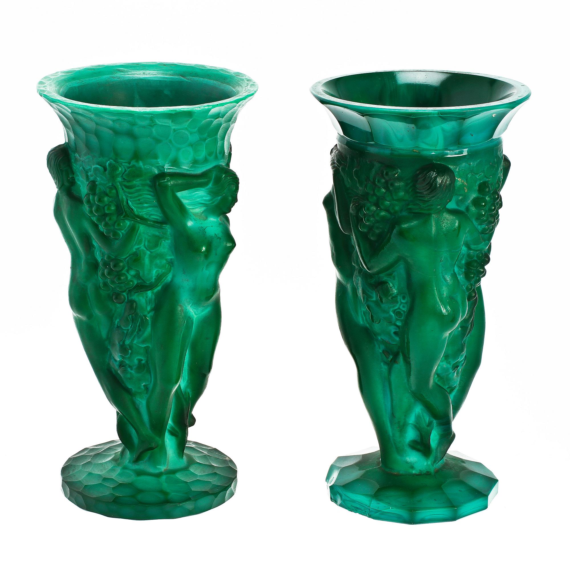 VASER, 3 st, samt FAT, sten, art deco, 1900-talets första kvartal.