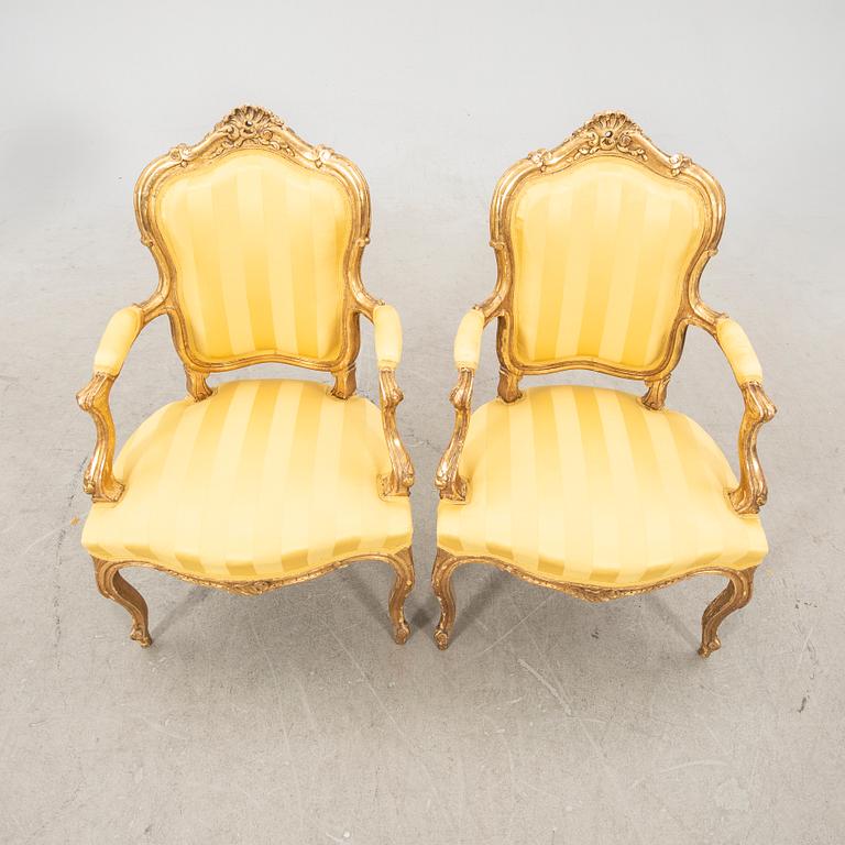 Soffgrupp 5 dlr Rokokostil 1900-talets förta hälft.