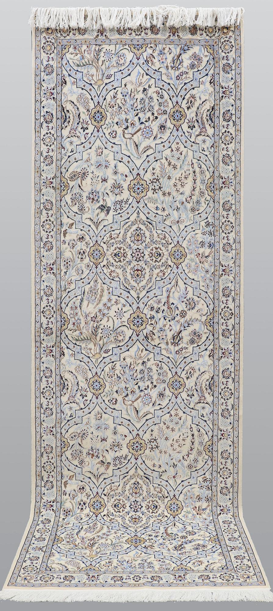 A runner, Figural Nain part silk so called 6LAA, ca 303 x 100 cm.