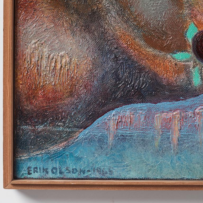 Erik Olson, oil on canvas, signed, dated 1965 verso.