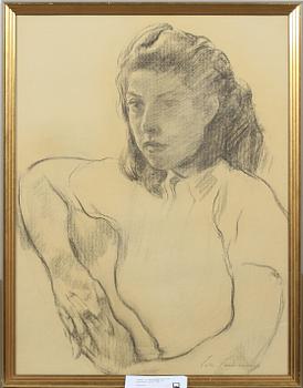 LOTTE LASERSTEIN, blandteknik och kol, 2 st. Sign.