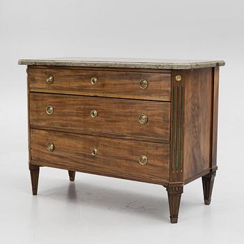 A late Gustavian chest of drawers, Sweden, end of the 18th century.