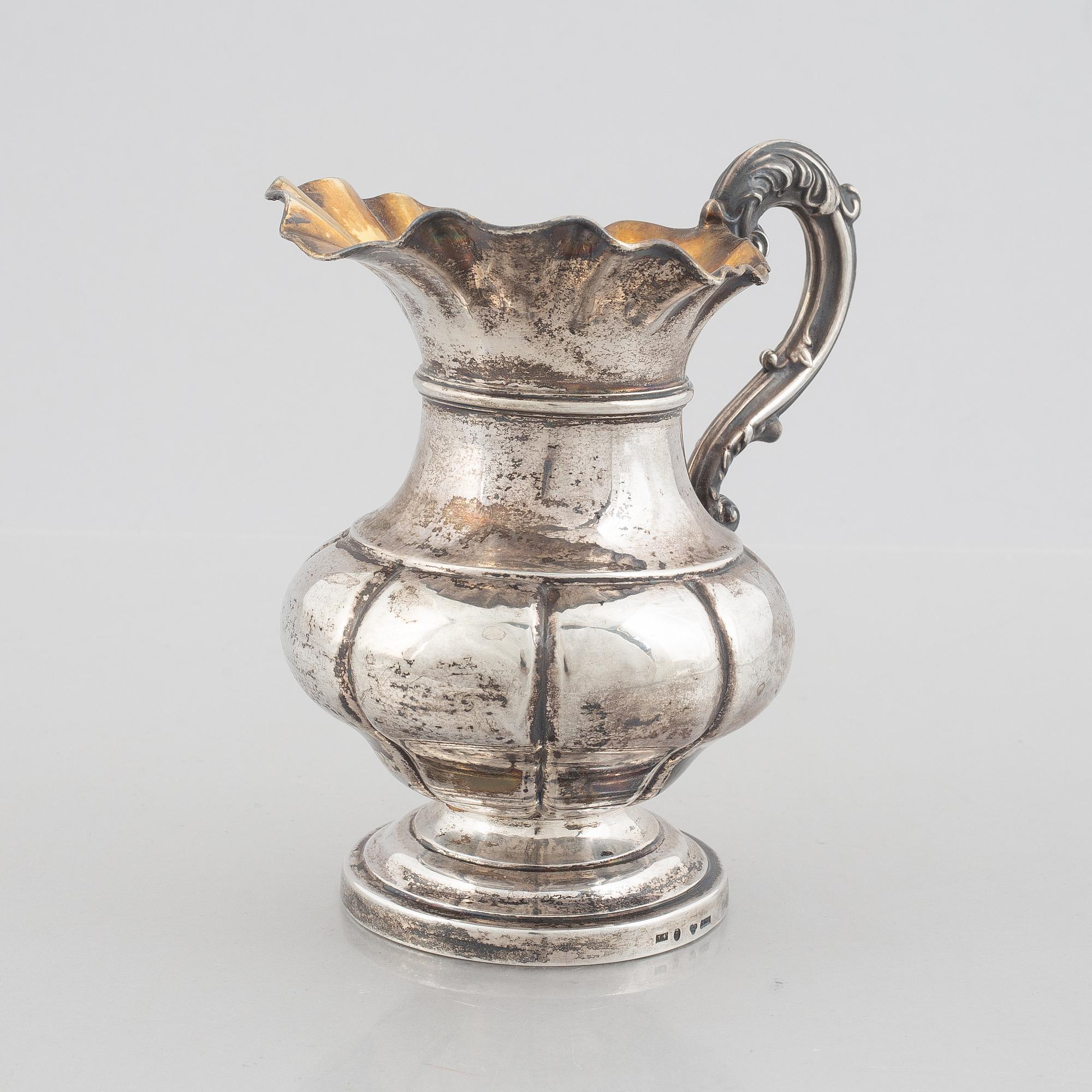 A Swedish Silver Creamer, mark of Gustaf Möllenborg, Stockholm 1841.