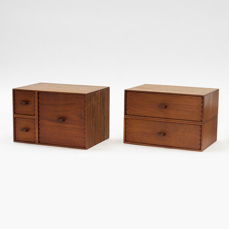 Uno & Östen Kristansson, a set of four modular cabinets from Luxus, second half of the 20th Century.