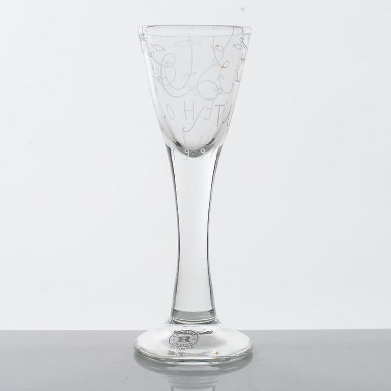 Jonas Bohlin, snapsglas, ett par, "Ett glas", Reijmyre, 1997.