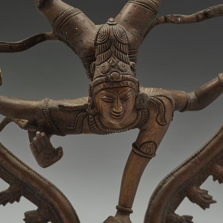 A bronze sculpture of Shiva, India, 20th Century.